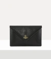 Vivienne Westwood Envelope Clutch Mini Croc-embos Foil Black In Black