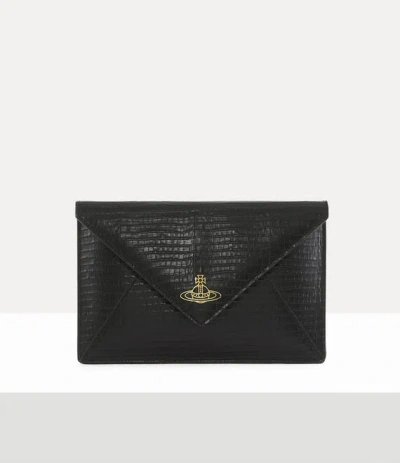Vivienne Westwood Envelope Clutch Mini Croc-embos Foil Black