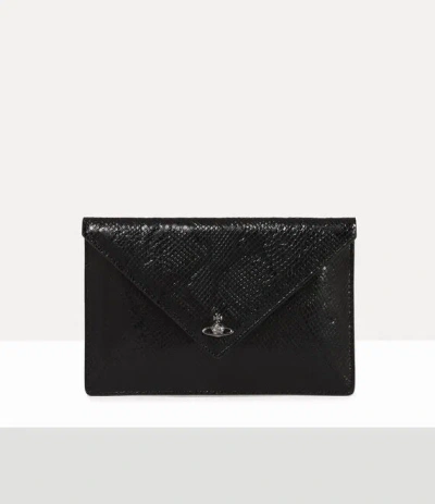 Vivienne Westwood Envelope Clutch Python-effect Emboss Black