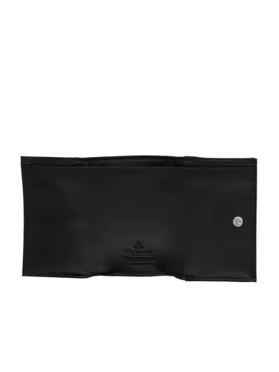 Vivienne Westwood Envelope Leather Wallet In Black