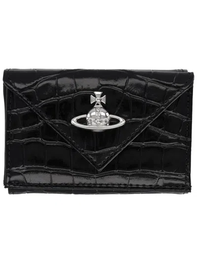 Vivienne Westwood Envelope Mini Wallet 6.5 Cm X 10 Cm X 2 Cm In Black