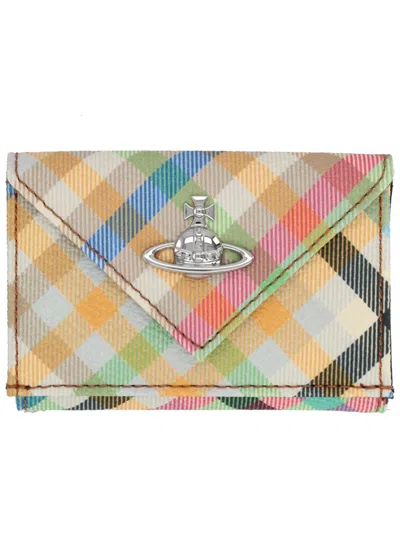 Vivienne Westwood Plaid Logo Wallet In Multi