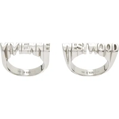 Vivienne Westwood Essex Ring Set In Aw25-p019 Platinum