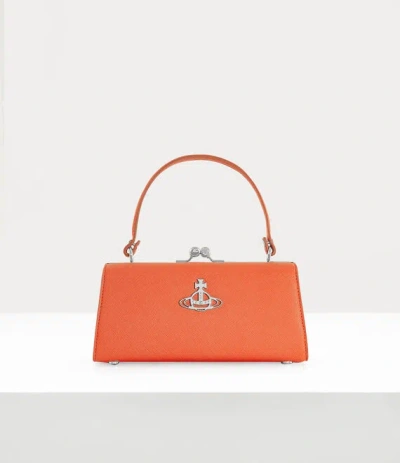 Vivienne Westwood Extra Large Doll Frame Purse Faux Leather Orange One Size Women