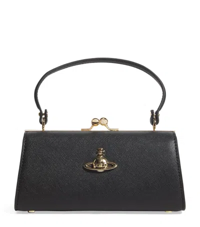 Vivienne Westwood Extra Large Satin Doll Frame Top-handle Bag In Black