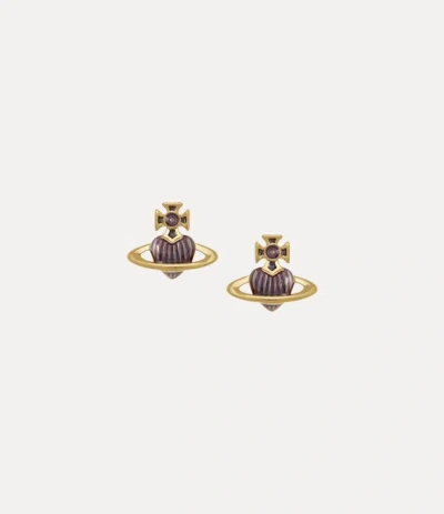 Vivienne Westwood Fabianna Bas Relief Earrings Gold-transparent-violet-enamel Gold-transparent-violet-enamel Women In Multi