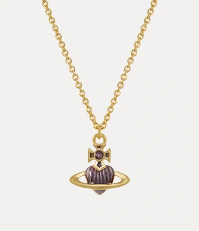 Vivienne Westwood Fabianna Bas Relief Pendant Necklace Gold-transparent-violet-enamel Gold-transparent-violet-enamel W