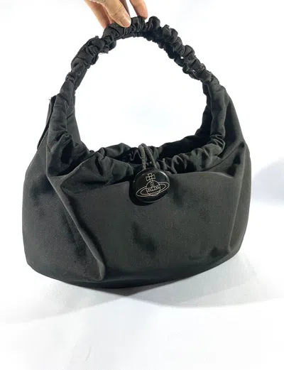 Pre-owned Vivienne Westwood Fabric Hobo Orb Tote Bag In Black