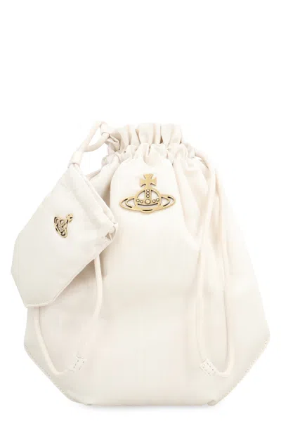 Vivienne Westwood Fabric Shoulder Bag In Panna