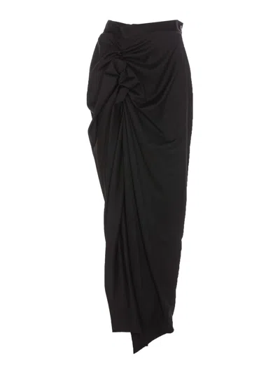 Vivienne Westwood Long Side Panther Virgin Wool Skirt In Black