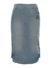 Vivienne Westwood Organic Cotton Denim Midi Skirt With Asymmetric Hem In Light Blue