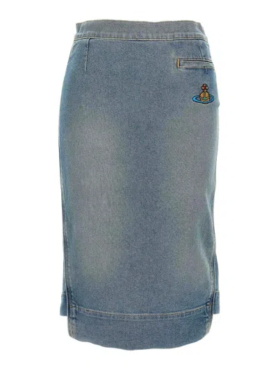 VIVIENNE WESTWOOD FALDA SEMILARGA - AZUL CLARO