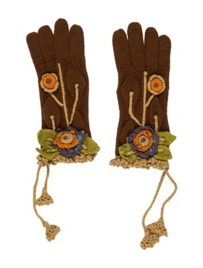 Pre-owned Vivienne Westwood Fall 1994 'on Liberty' Wool Gloves In Brown