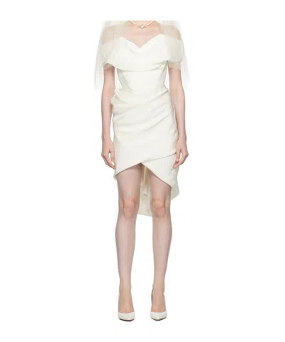 Vivienne Westwood Falling Strapless Dress In White