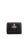Vivienne Westwood Faux Leather French Wallet In Black