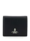 Vivienne Westwood Black Bi-fold Wallet With Logo Orb Black In Black