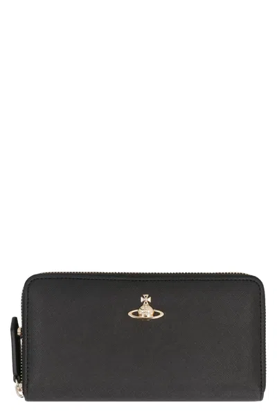 Vivienne Westwood Faux Leather Wallet In Black