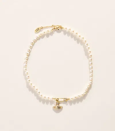 Vivienne Westwood Faux Pearl Lucrece Choker In Gold