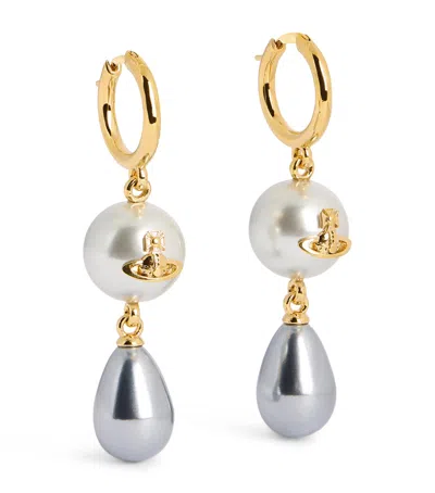 Vivienne Westwood Faux Pearl Martha Drop Earrings In Gold