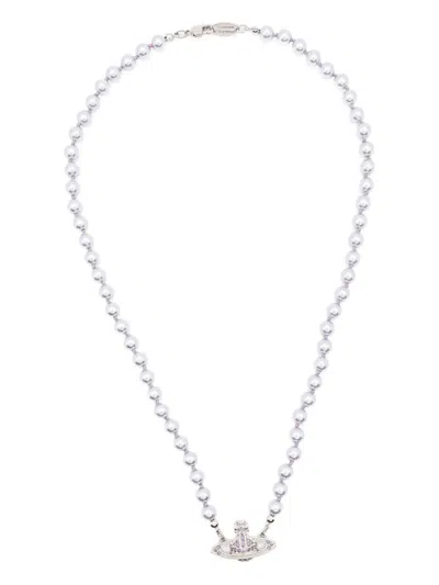 Vivienne Westwood Faux-pearl Orb Necklace In Metallic