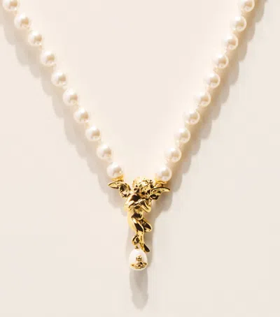 Vivienne Westwood Faux Pearl Putti Choker In Gold