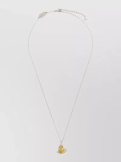 Vivienne Westwood Faye Heart Pendant Two Tone Chain Necklace In Gold