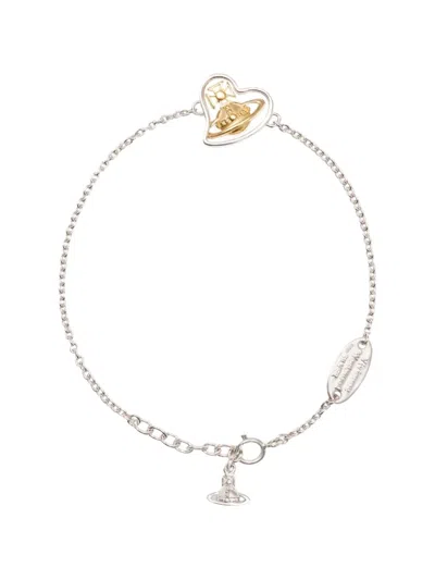Vivienne Westwood Faye Heart-orb Bracelet In Silver