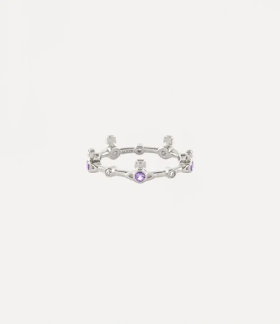 Vivienne Westwood Felicia Ring In Platinum-lavender-cz