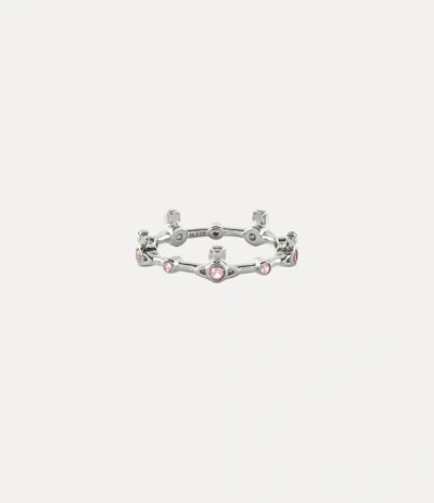 Vivienne Westwood Felicia Ring Platinum-pink-orange-cz Platinum-pink-orange-cz Unisex