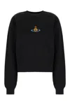 Vivienne Westwood Crew Neck Sweatshirt Ribbed Cuffs In Black