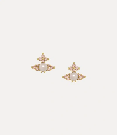 Vivienne Westwood Feodora Earrings Gold-champagne-cz-pink-pearl Gold-champagne-cz-pink-pearl Women