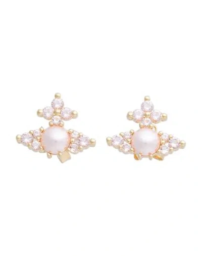 Vivienne Westwood Feodora Earrings Woman Earrings Lilac Size - Brass In Purple