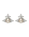 Vivienne Westwood Feodora Earrings Woman Earrings Silver Size - Recycled Brass, Cubic Zirconia, Glas In Silver