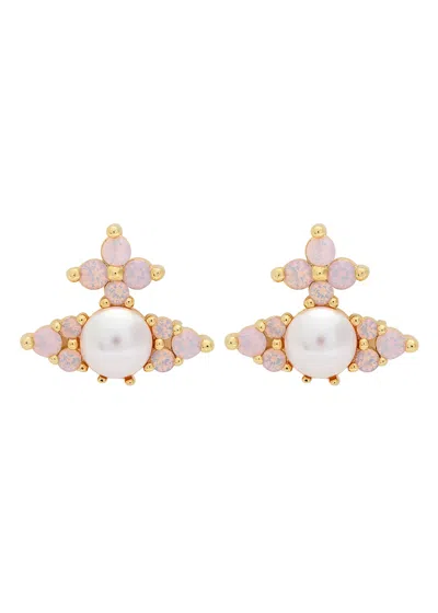 Vivienne Westwood Feodora Orb Crystal-embellished Stud Earrings In Gold
