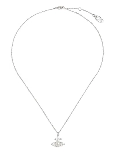 Vivienne Westwood Feodora Orb Pearl Necklace In Silver