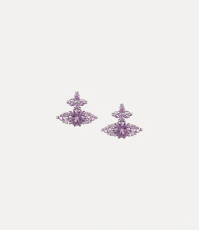 Vivienne Westwood Feodorita Earrings Platinum-lavender-cz Platinum-lavender-cz Women In Silver