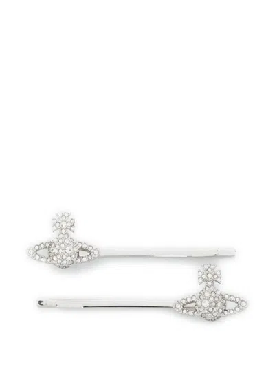 Vivienne Westwood Fermagli Per Capelli Grace Bobby In Metallic