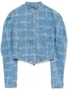 Vivienne Westwood Mens Grid/blue Filli Brand-print Relaxed-fit Denim Jacket In Blue