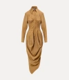 Vivienne Westwood Fire Dress Lyocell Twill Camel 46 Women In Camel