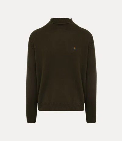 Vivienne Westwood Fisherman Jumper Wool Khaki-melange Xxl Men In Brown