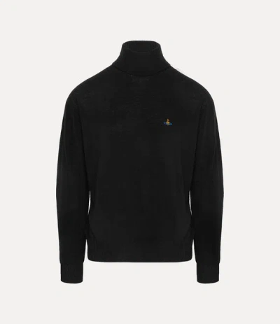 Vivienne Westwood Orb-embellished Turtleneck Jumper In Black