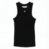 Vivienne Westwood Fitted Black Sleeveless Top With High Neckline In Black