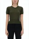 Vivienne Westwood Fitted Short-sleeve Pullover In Deep Olive Green In Green