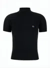 Vivienne Westwood Fitted Short-sleeve Turtleneck Sweater In Black