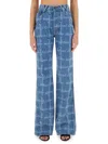 Vivienne Westwood Monogram P Ray Flared Jeans In Blue