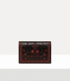 Vivienne Westwood Flap Card Holder Laser Cut Leather Shiny-black-red One Size Men In Multi