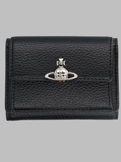 Vivienne Westwood Flap Closure Polyurethane Wallet In Black