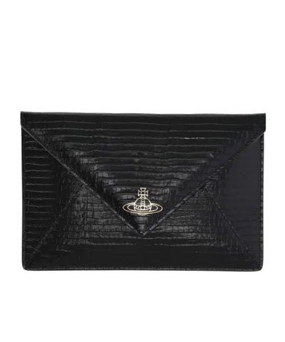 Vivienne Westwood Flap Clutch In Black