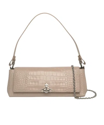 Vivienne Westwood Flap Shoulder Bag In Nude