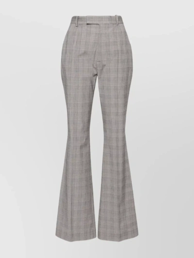 VIVIENNE WESTWOOD FLARED CHECKERED STRETCH-COTTON TROUSERS